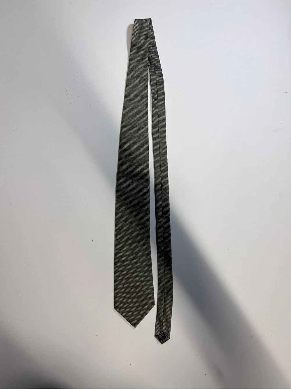 Perry Ellis Olive Green Micro-Pattern Silk Tie